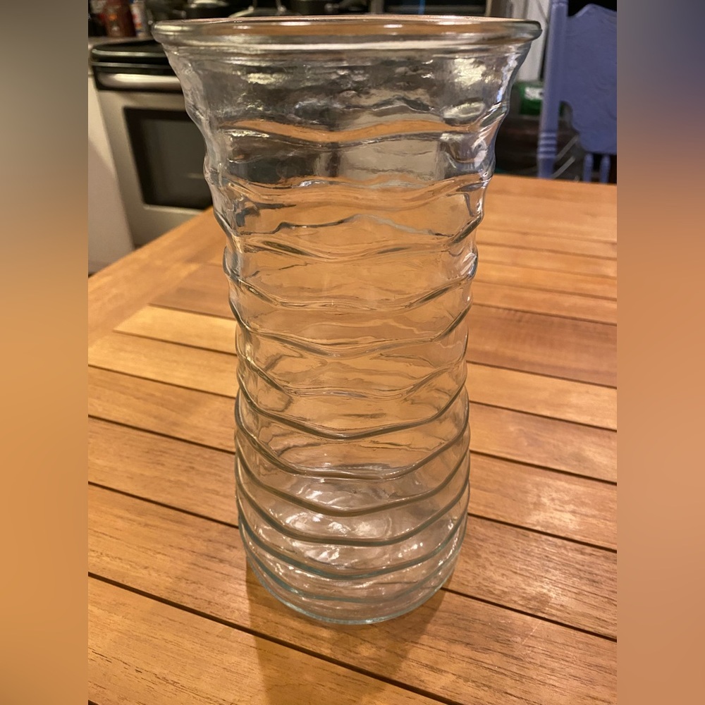Large Heavy Duty Textured Glass Vase
